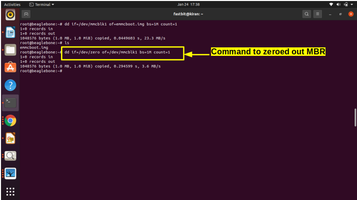 Making SD boot default on BBB by erasing eMMC MBR