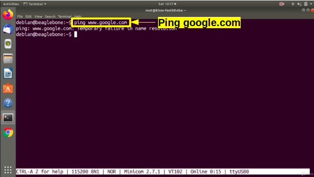 Figure 6.Pinging google.com