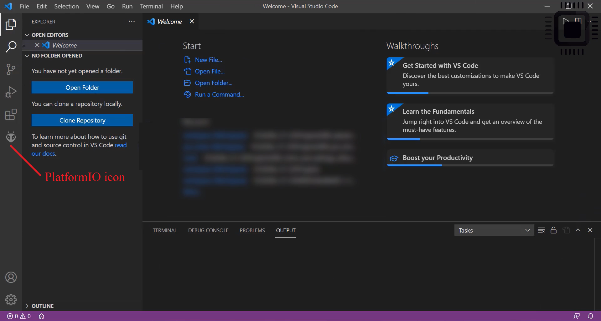 How to create new project in Microsoft visual Code IDE?