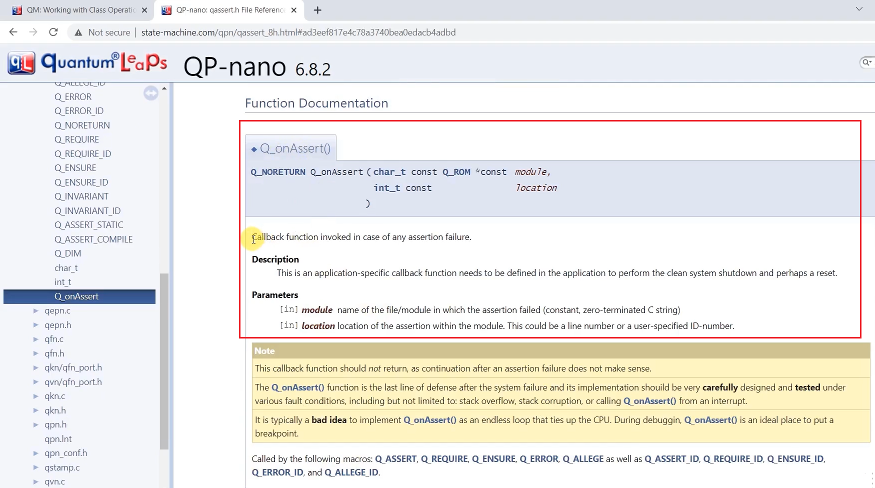 Adding assertion failure callback