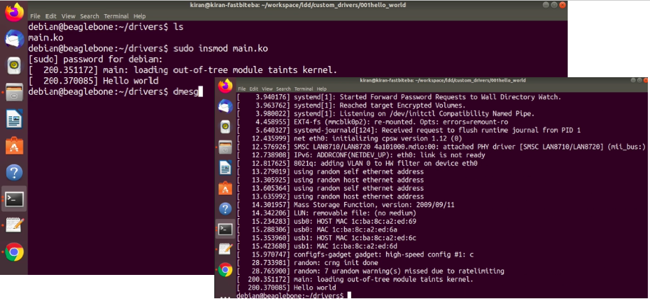 Testing of an LKM on target- .ko file linux