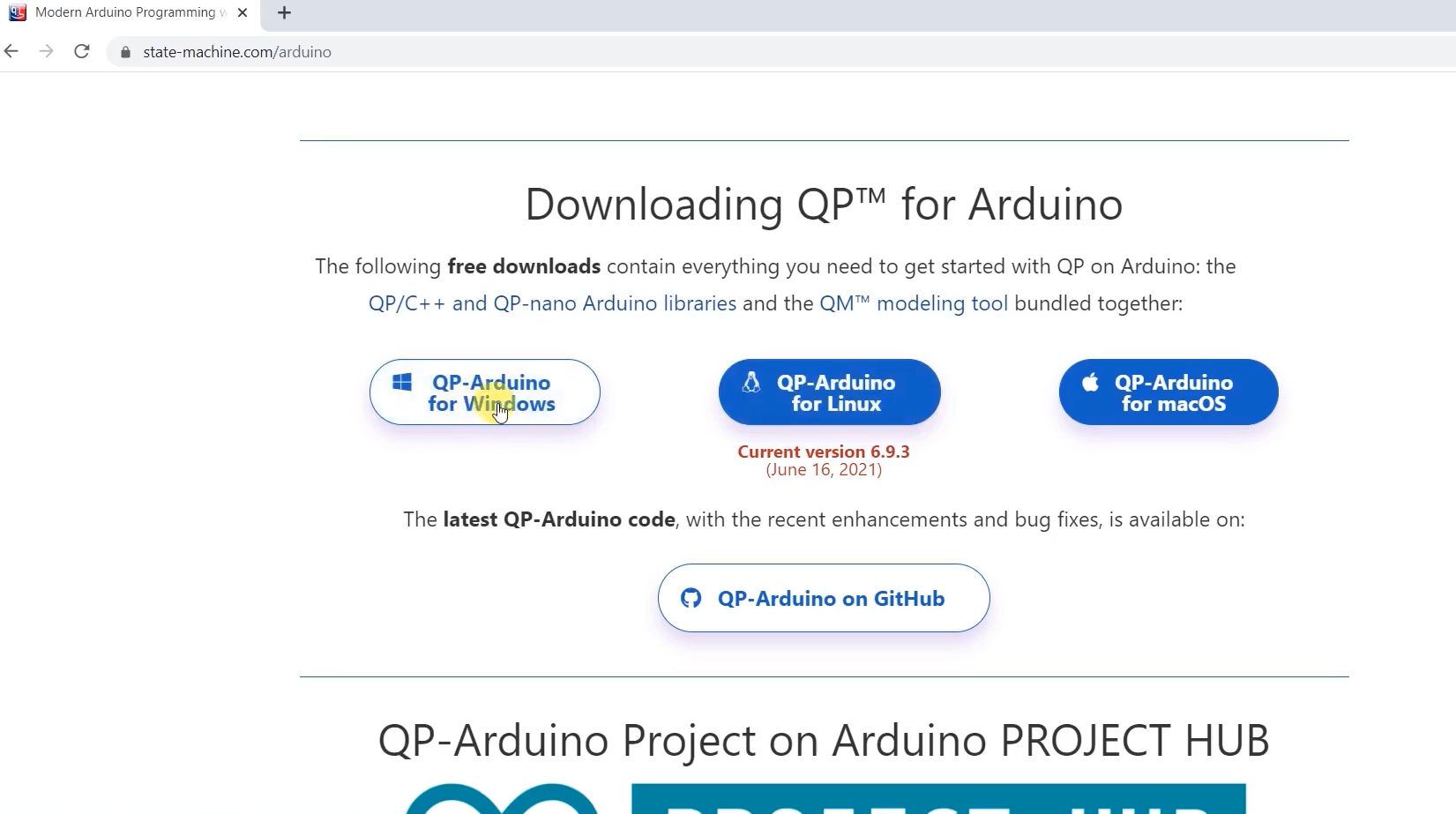Figure 2. downloading the QP-nano Arduino library