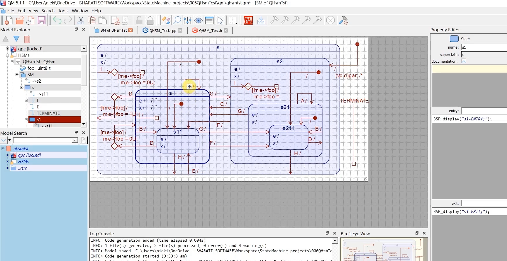 Figure 2. qhsmtst model