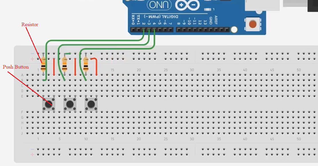 Figure 3.Arduino and Button connections