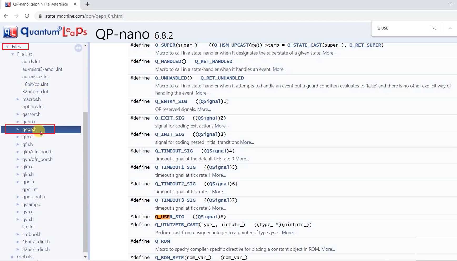 Figure 3. QP-nano documentation File