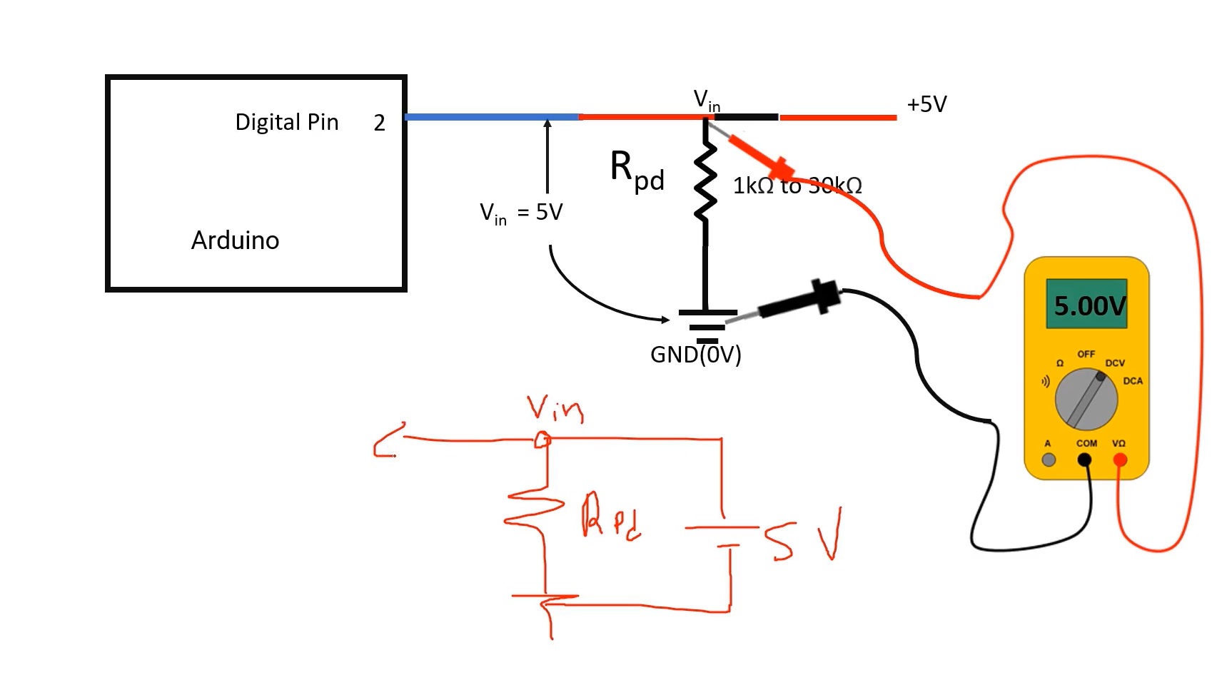 Push button interfacing to Arduino using Pull down resistor(switch close)