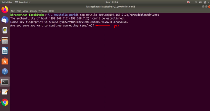 Testing of an LKM on target- .ko file linux