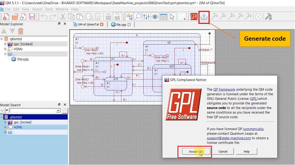 Figure 9. Generate code