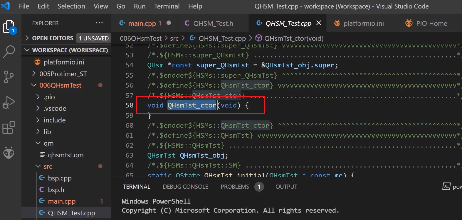 Figure 9. QHsmTst_ctor() FSM class operations