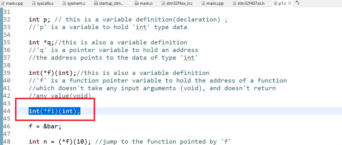 Function Pointers in C for State Machine Design