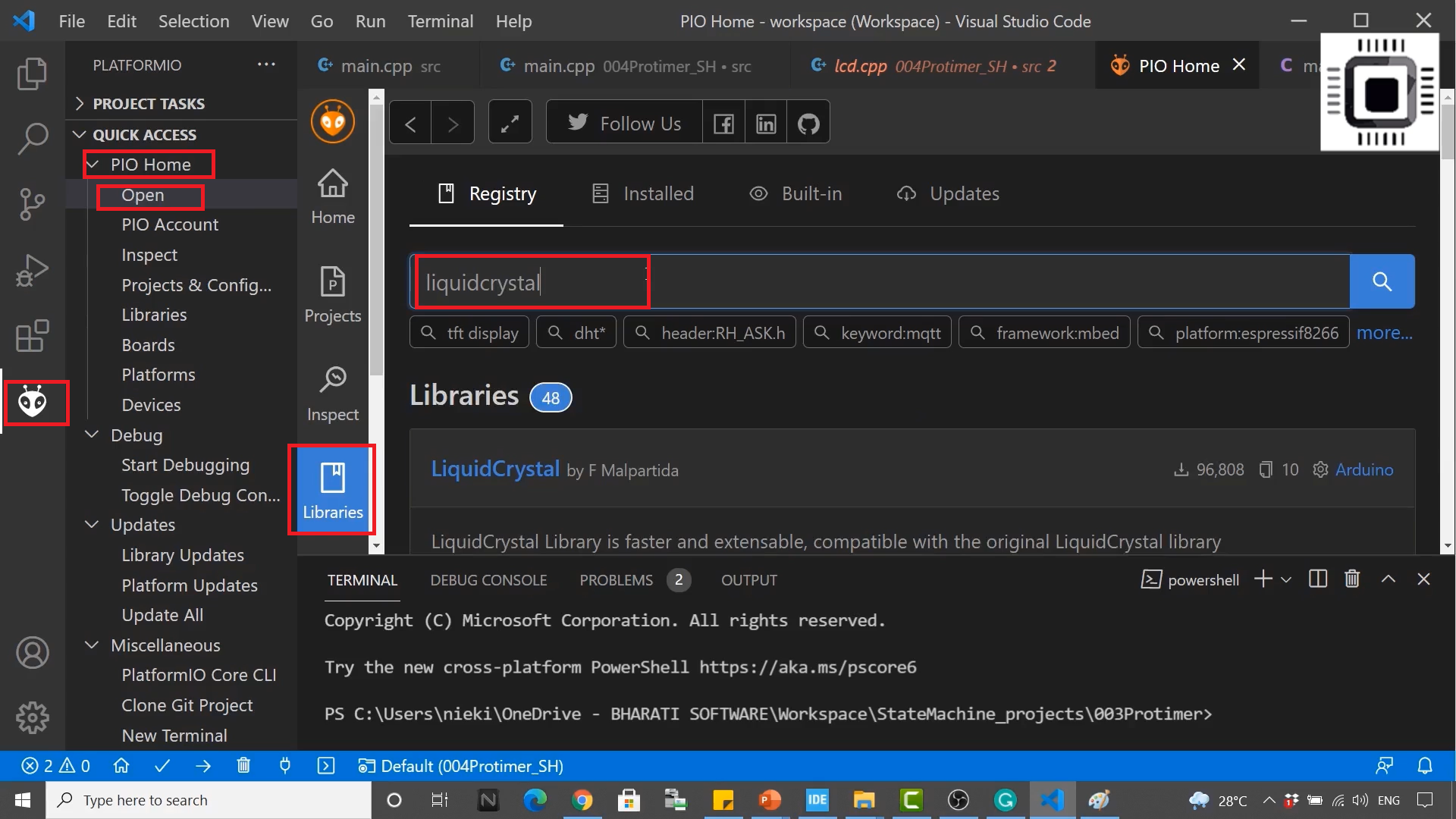 Figure 8. Adding LiquidCrystal Library