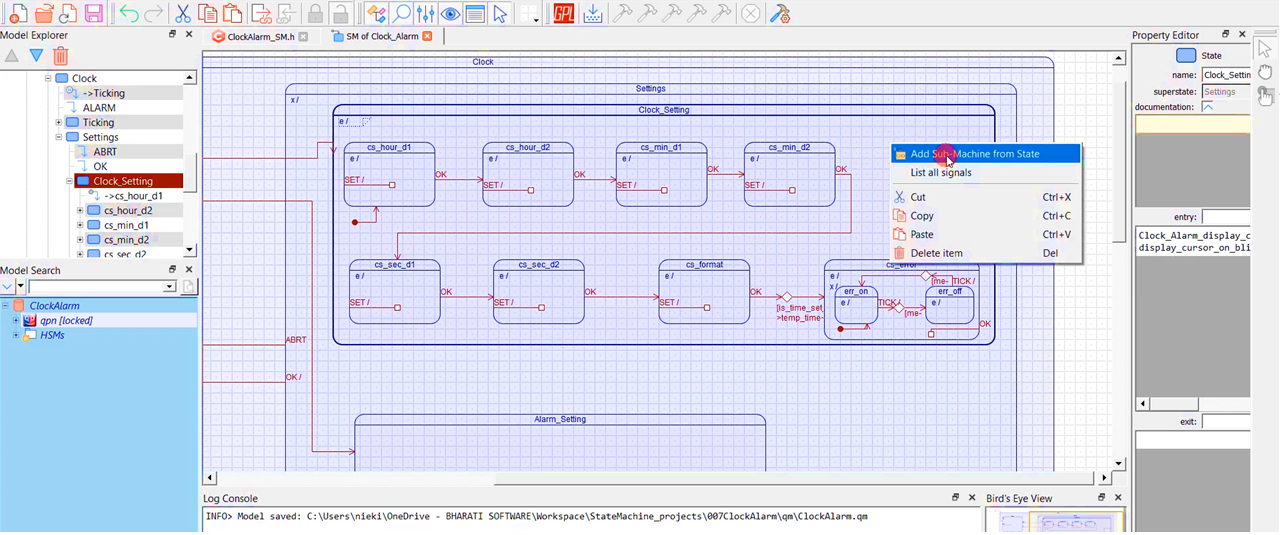 Figure 3. Adding a sub-machine