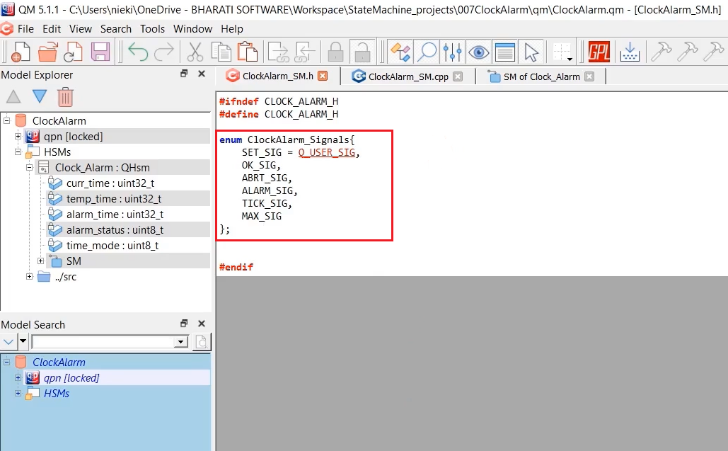 Figure 1.ClockAlarm_SM.h file