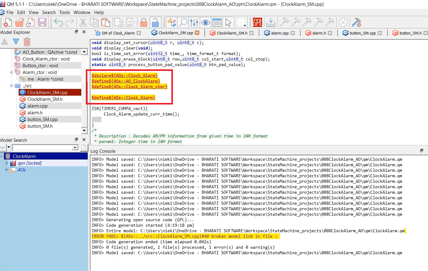 Implementation part 4  ClockAlarm