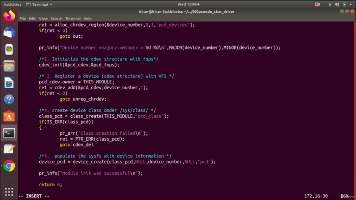 Figure 14. Error code implementation in device create