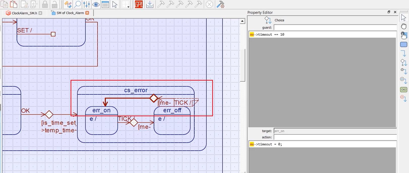 Implementing CLOCK_SETTING state part-3