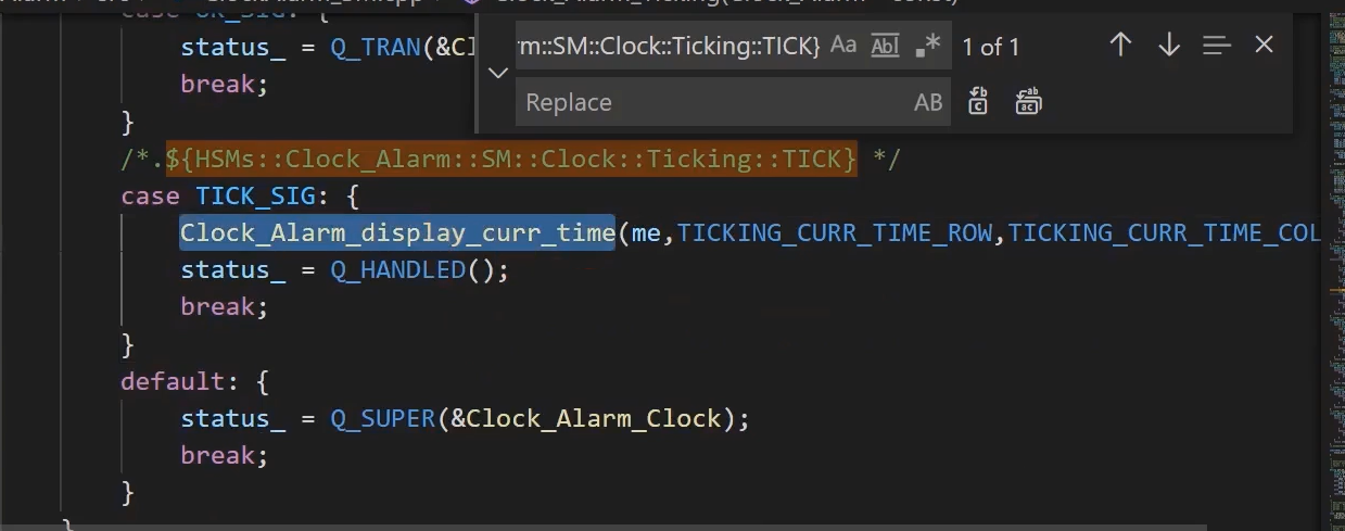 Handling TICK event in TICKING state and testing