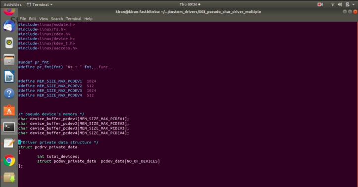 Pcd driver with multiple devices code implementation part-1