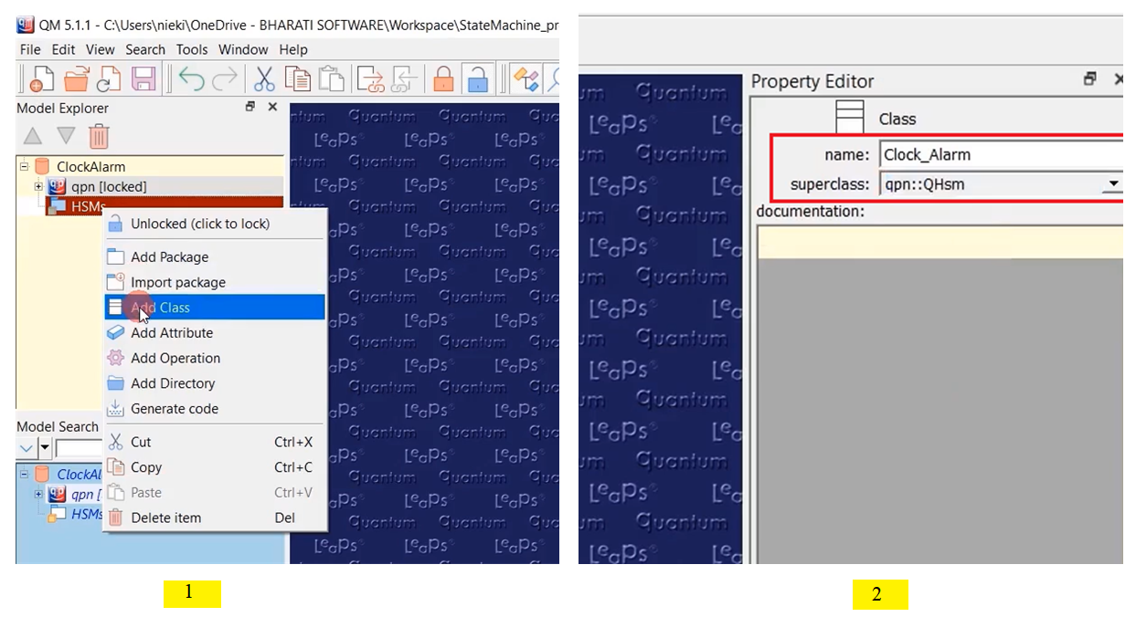 Figure 6. Creating a Class