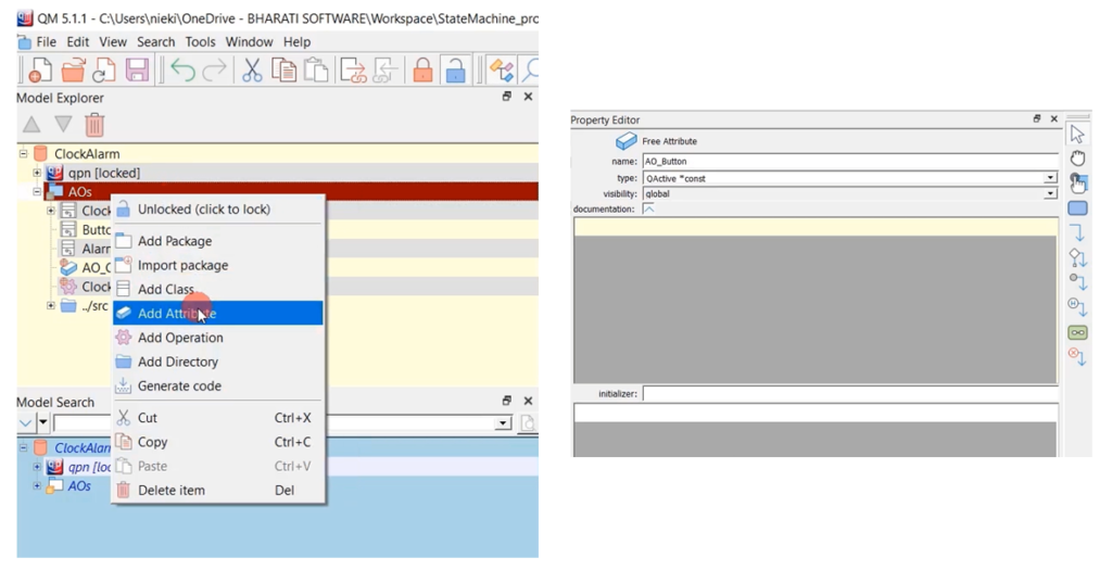 Implementing Active Object in Clock_Alarm System | FSM