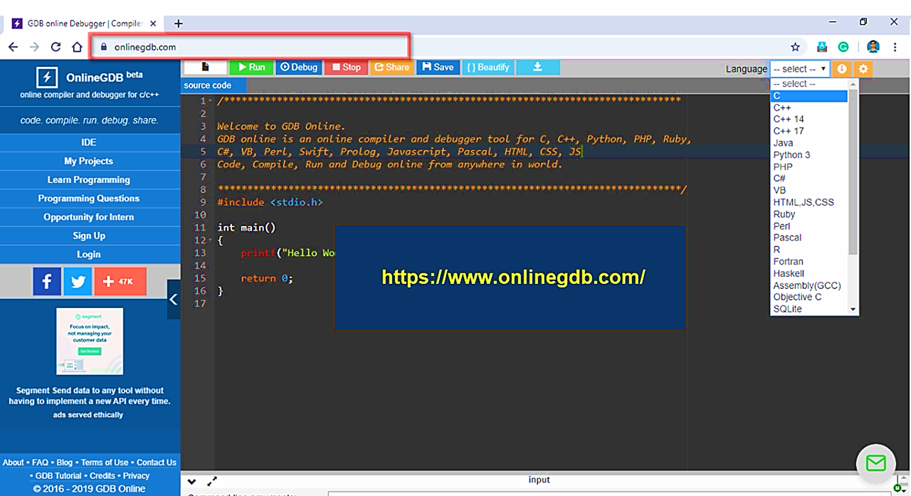 Online C Compiler - Online C Editor - Run C Online