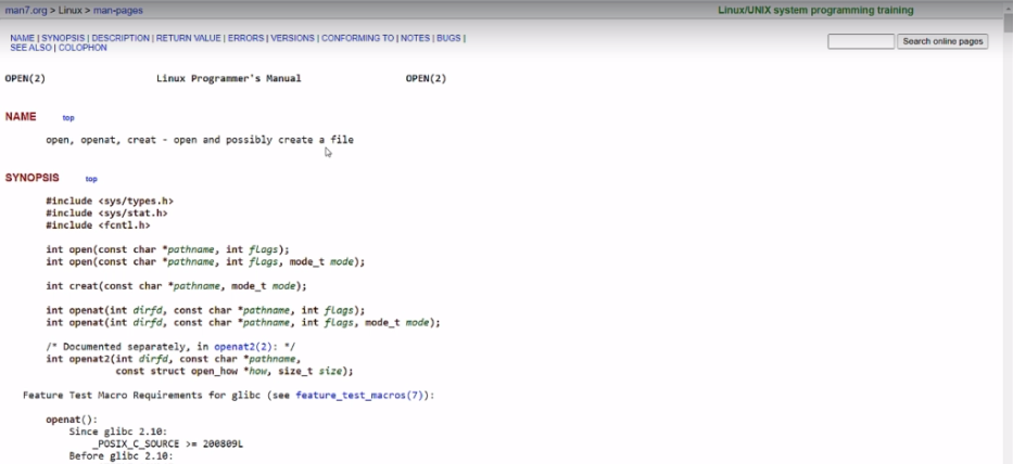 Figure 1. Open system call man page check_perminssion function