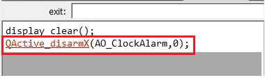 Alarm_notify states exit action code