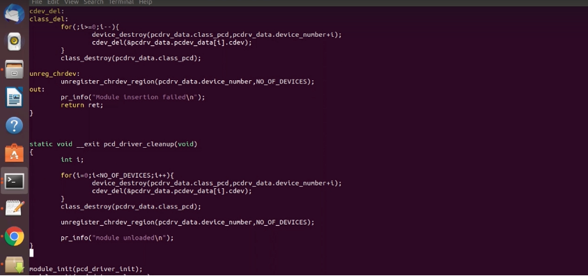 Pcd driver with multiple devices code implementation