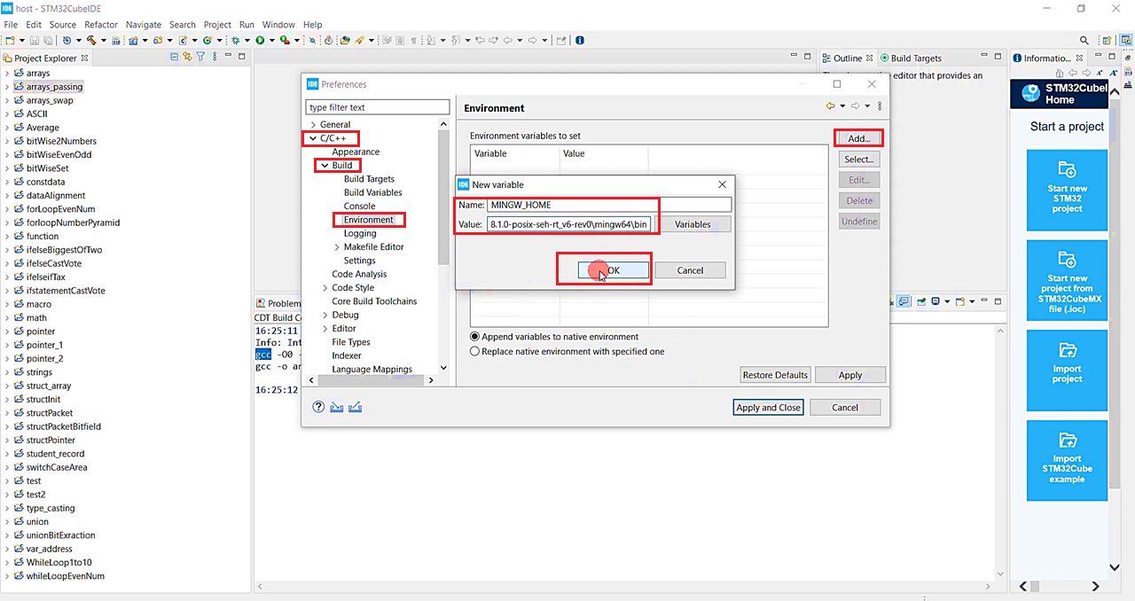 Figure 14. Adding the Environment variable