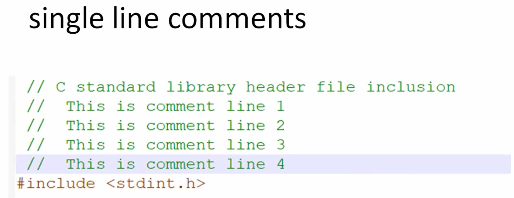 Comments in C