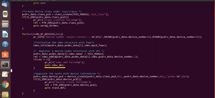 Figure 4. cdev_del label creation