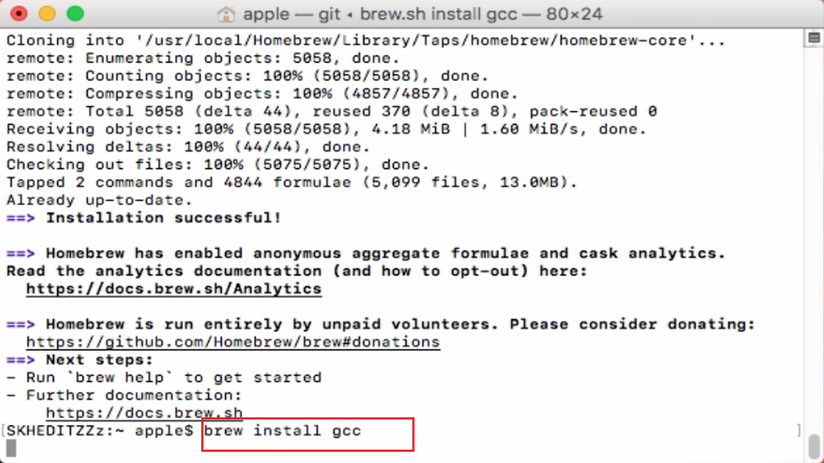 How to install GCC in MAC