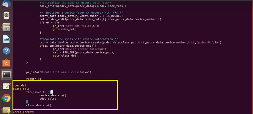  Figure 6. cdev_del and class_del label implementation