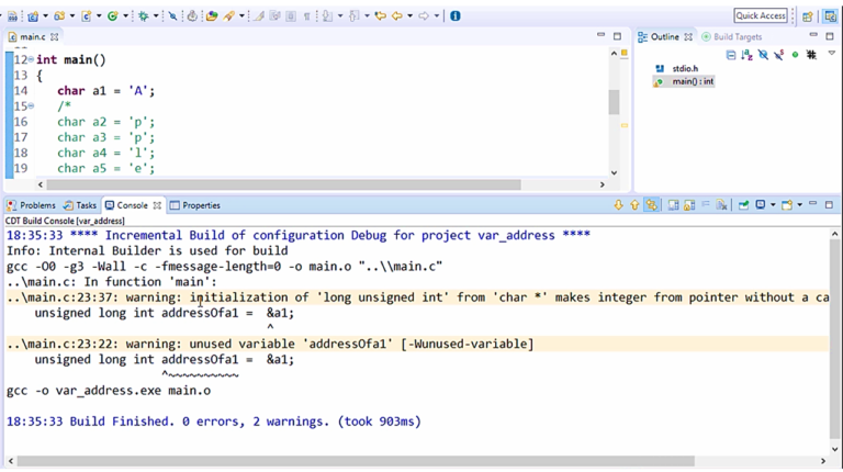 Understanding Address Variables and Type Casting in C
