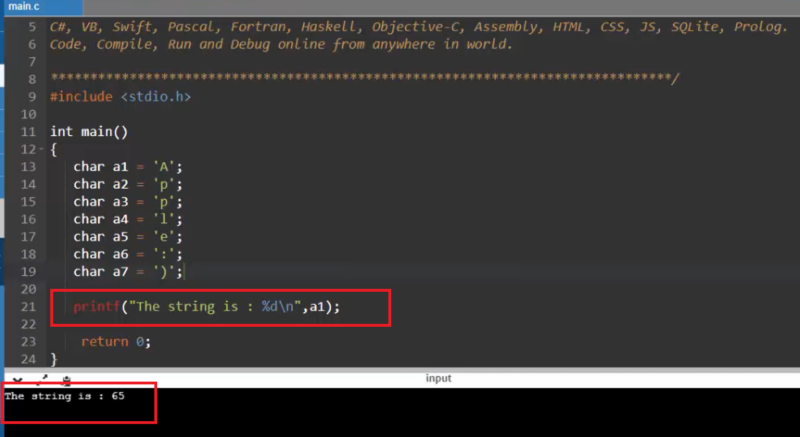 ASCII Code - Table of ASCII characters and Example