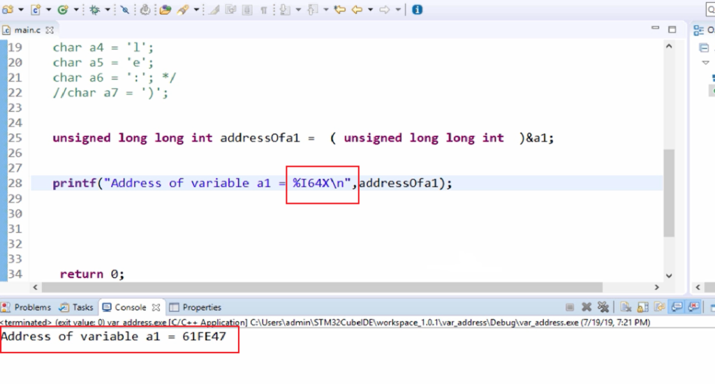 Address Variables and Type Casting in C