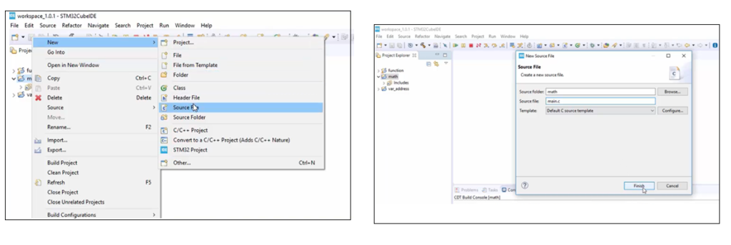 Creating a source file