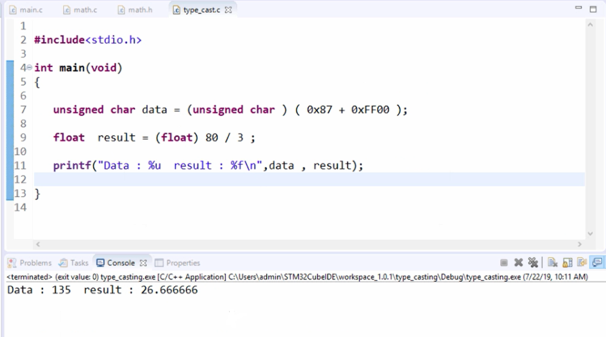 Typecasting in 'C' - Implicit and Explicit casting with Example