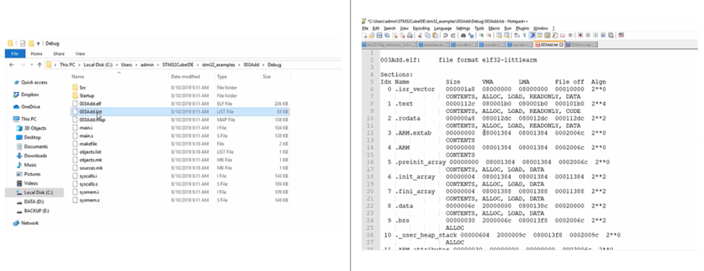 Analyzing ELF file using GNU tools