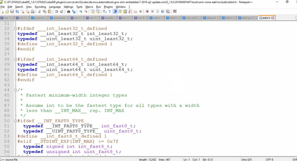 Figure 16. Stdint.h file