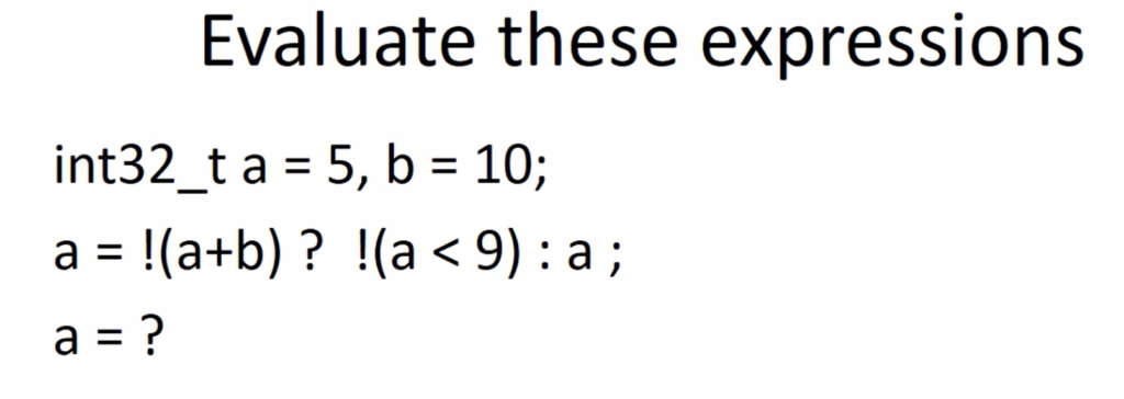 Conditional Operators in C