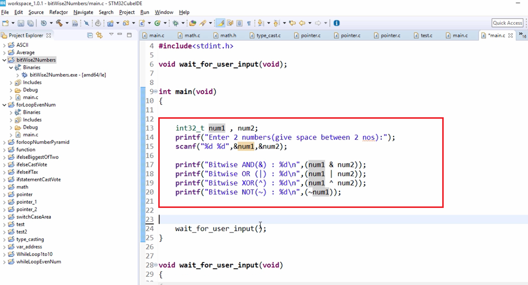 Bitwise AND (&) and Bitwise OR (|) in C - Exercise and Explanation