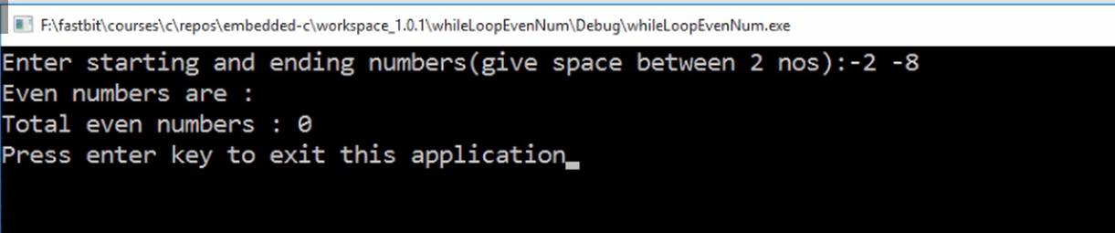 C Programming: Using While Loops to Print Even Numbers