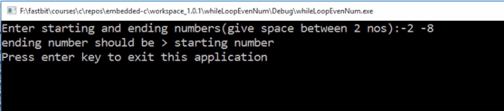 while loop exercise