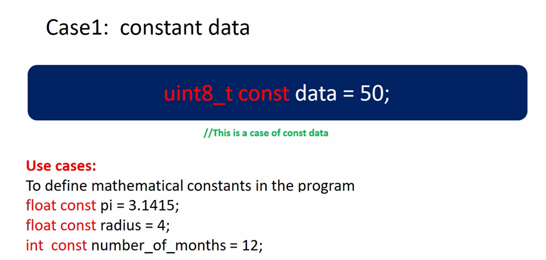 Figure 1. Case 1: Constant data