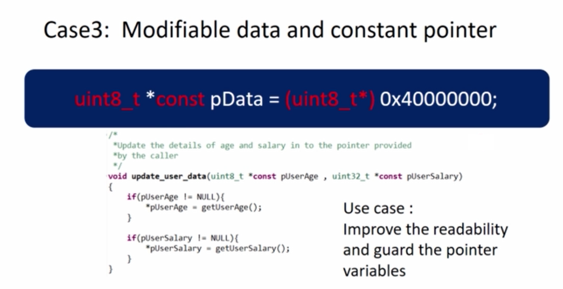 const usage and different case studies contd