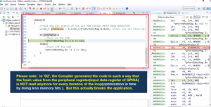 Read more about the article Microcontroller Embedded C Programming Lecture 137| Analyzing pin read exercise disassembly with O0 and O2