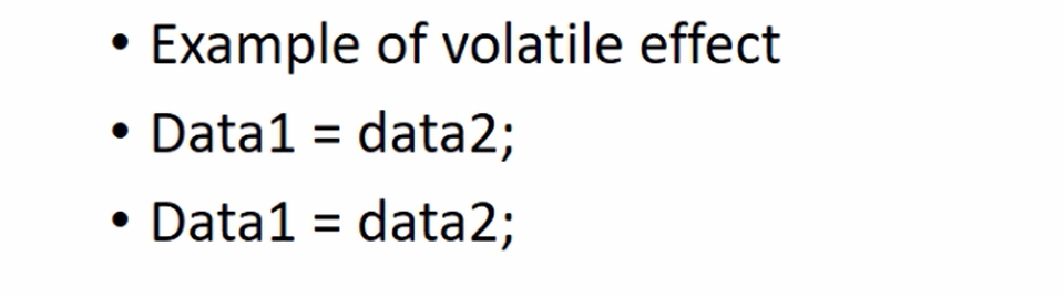 volatile and effect of optimization