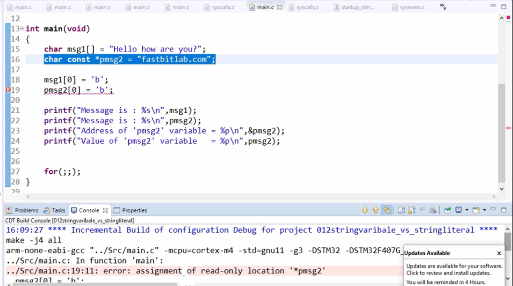 String variable Vs string literal | FastBit EBA