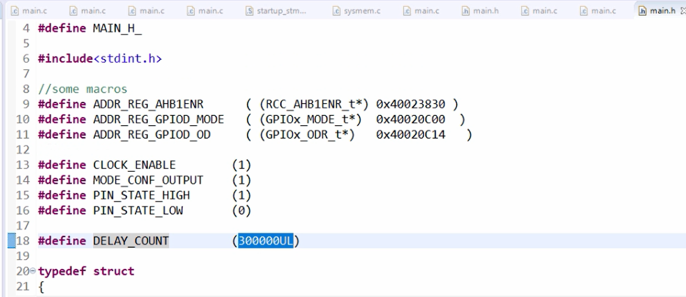 Figure 2. Some macros in main.h